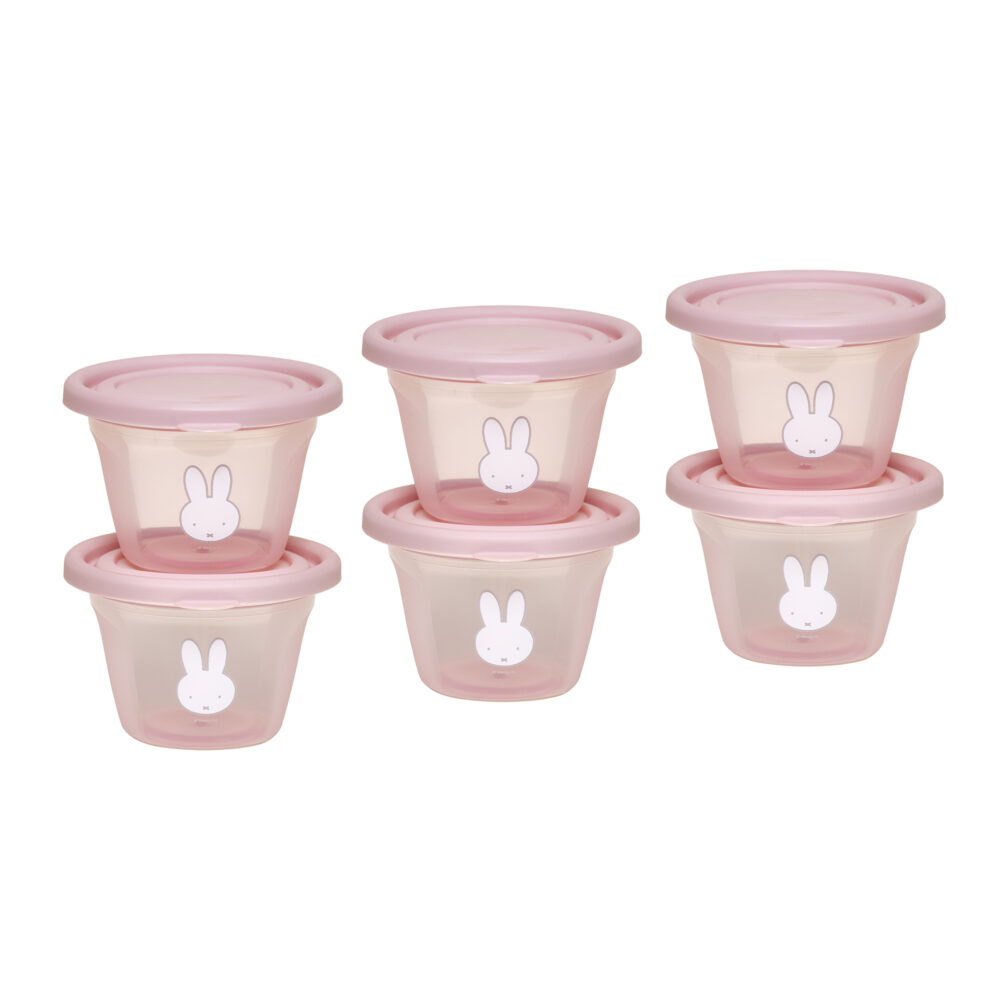 KOKO - Set 6 Pots With Lids - Miffy - Pink